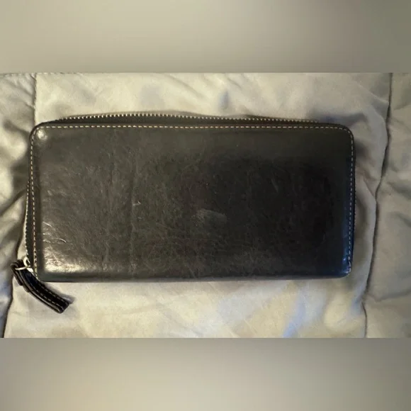 Coach Vintage Chelsea Black Pebble Leather Zip Around AccordionWallet - Picture 5 of 10